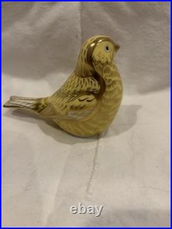 Royal Crown Derby Porcelain Canary Bird Paper Weight
