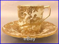 Royal Crown Derby Porcelain Coffee Cup and Saucer GOLD AVES