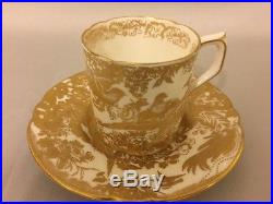 Royal Crown Derby Porcelain Coffee Cup and Saucer GOLD AVES