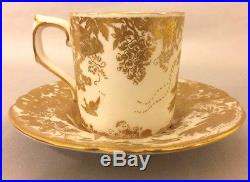 Royal Crown Derby Porcelain Coffee Cup and Saucer GOLD AVES