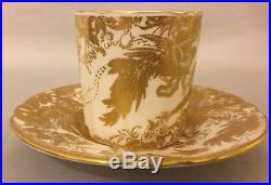 Royal Crown Derby Porcelain Coffee Cup and Saucer GOLD AVES