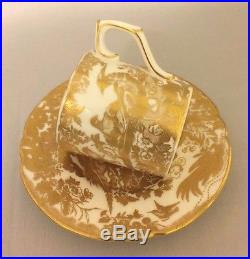 Royal Crown Derby Porcelain Coffee Cup and Saucer GOLD AVES