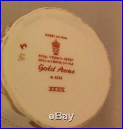 Royal Crown Derby Porcelain Coffee Cup and Saucer GOLD AVES