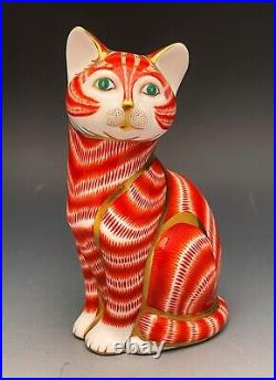 Royal Crown Derby Porcelain'Ginger Cat' Paperweight. Gently Used