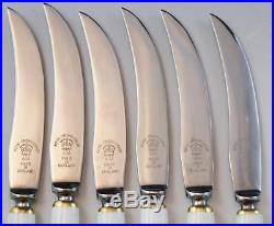 Royal Crown Derby Porcelain Handle Set of 6 Fruit Paring Knives with Fitted Box