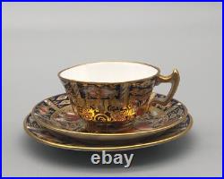Royal Crown Derby Porcelain Imari 2451 Miniature Plate Teacup & Saucer Set