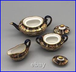 Royal Crown Derby Porcelain Imari 2451 Miniature Tea Set
