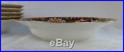 Royal Crown Derby Porcelain Imari set of 6 10 soup bowls 1820s English antique