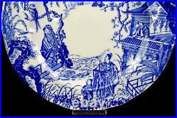 Royal Crown Derby Porcelain Mikado Blue 4 Piece 9 1/8 Luncheon Plates 1937