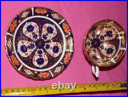 Royal Crown Derby Porcelain Old Imari Gold gilded cup and saucer dated 1933