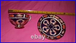 Royal Crown Derby Porcelain Old Imari Gold gilded cup and saucer dated 1933