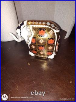 Royal Crown Derby Porcelain Paperweight Elephant (Excellent Condition)
