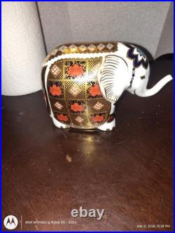Royal Crown Derby Porcelain Paperweight Elephant (Excellent Condition)
