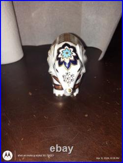 Royal Crown Derby Porcelain Paperweight Elephant (Excellent Condition)