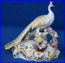 Royal Crown Derby Porcelain Peacock Bird Figure Signed