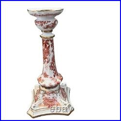 Royal Crown Derby Porcelain Red Aves Candlestick Pair