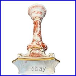 Royal Crown Derby Porcelain Red Aves Candlestick Pair