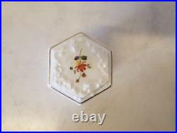 Royal Crown Derby Porcelain Tea Caddy with Gold Trim and Floral Decorations