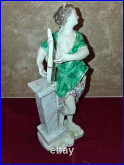 Royal Crown Derby Porcelain Woman with Lyre Figurine handpainted 8.25