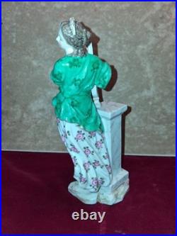 Royal Crown Derby Porcelain Woman with Lyre Figurine handpainted 8.25