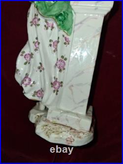 Royal Crown Derby Porcelain Woman with Lyre Figurine handpainted 8.25