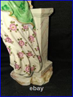 Royal Crown Derby Porcelain Woman with Lyre Figurine handpainted 8.25