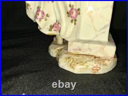 Royal Crown Derby Porcelain Woman with Lyre Figurine handpainted 8.25