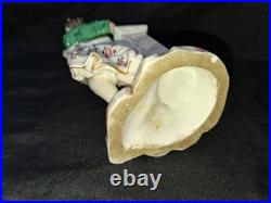 Royal Crown Derby Porcelain Woman with Lyre Figurine handpainted 8.25