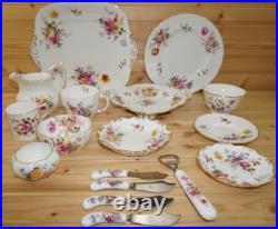 Royal Crown Derby Posies Lot of 17 Pieces-Cake Plate-Bowls-Square Basket++(G42)