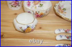 Royal Crown Derby Posies Lot of 17 Pieces-Cake Plate-Bowls-Square Basket++(G42)