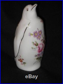 Royal Crown Derby Posies Pattern Penguin Paperweight with Gold Stopper