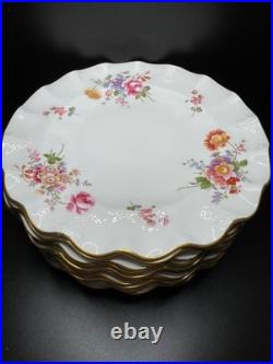 Royal Crown Derby Posies Set of 7 Salad Bread Dessert Plates Scallop Edge