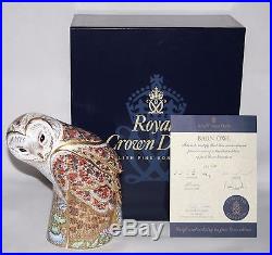 Royal Crown Derby Prestige Barn Owl Paperweight Box / Certificate vgc