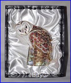 Royal Crown Derby Prestige Barn Owl Paperweight Box / Certificate vgc