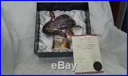 Royal Crown Derby Prestige Black Swan Paperweight Box / Certificate