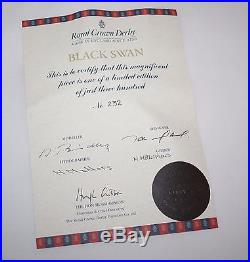 Royal Crown Derby Prestige Black Swan Paperweight Box / Certificate vgc