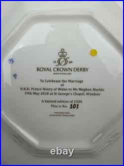 Royal Crown Derby Prince Harry & Meghan Octagonal Wedding Plate Limited Edition