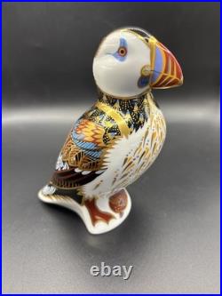 Royal Crown Derby Puffin Paperweight Fine English Bone China w Stopper 3.5 EUC
