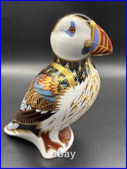 Royal Crown Derby Puffin Paperweight Fine English Bone China w Stopper 3.5 EUC