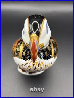 Royal Crown Derby Puffin Paperweight Fine English Bone China w Stopper 3.5 EUC