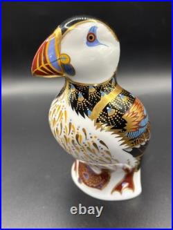 Royal Crown Derby Puffin Paperweight Fine English Bone China w Stopper 3.5 EUC