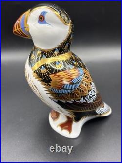 Royal Crown Derby Puffin Paperweight Fine English Bone China w Stopper 3.5 EUC