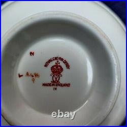 Royal Crown Derby Purple Scrolling Pattern With Posies Dinner Service A496