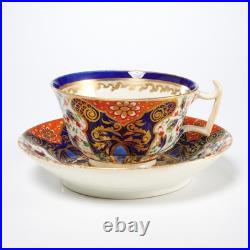 Royal Crown Derby Queens Imari Butterfly Cobalt Blue Rust Red Teacup Saucer