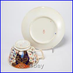 Royal Crown Derby Queens Imari Butterfly Cobalt Blue Rust Red Teacup Saucer