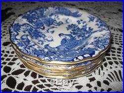 Royal Crown Derby RARE 6 Blue Aves Plates WOW