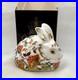Royal-Crown-Derby-RARE-FLORAL-Bunny-Rabbit-Gold-Stopper-Paperweight-with-Box-01-and