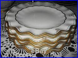 Royal Crown Derby RARE Lombardy Gold Teal Dinner Plate(s) WOW