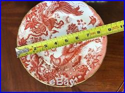 Royal Crown Derby RED AVES 8 1/2 Salad Plates, Set of 8 A74