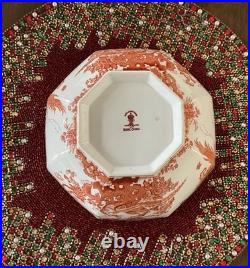 Royal Crown Derby RED AVES Bone China 8 Octagon Serving Bowl